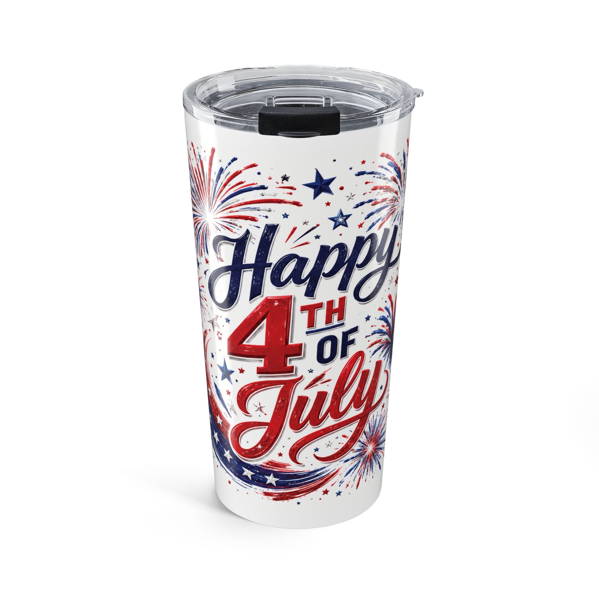Happy 4th of July 20oz Tumbler – Patriotic Fireworks Stainless Travel Cup