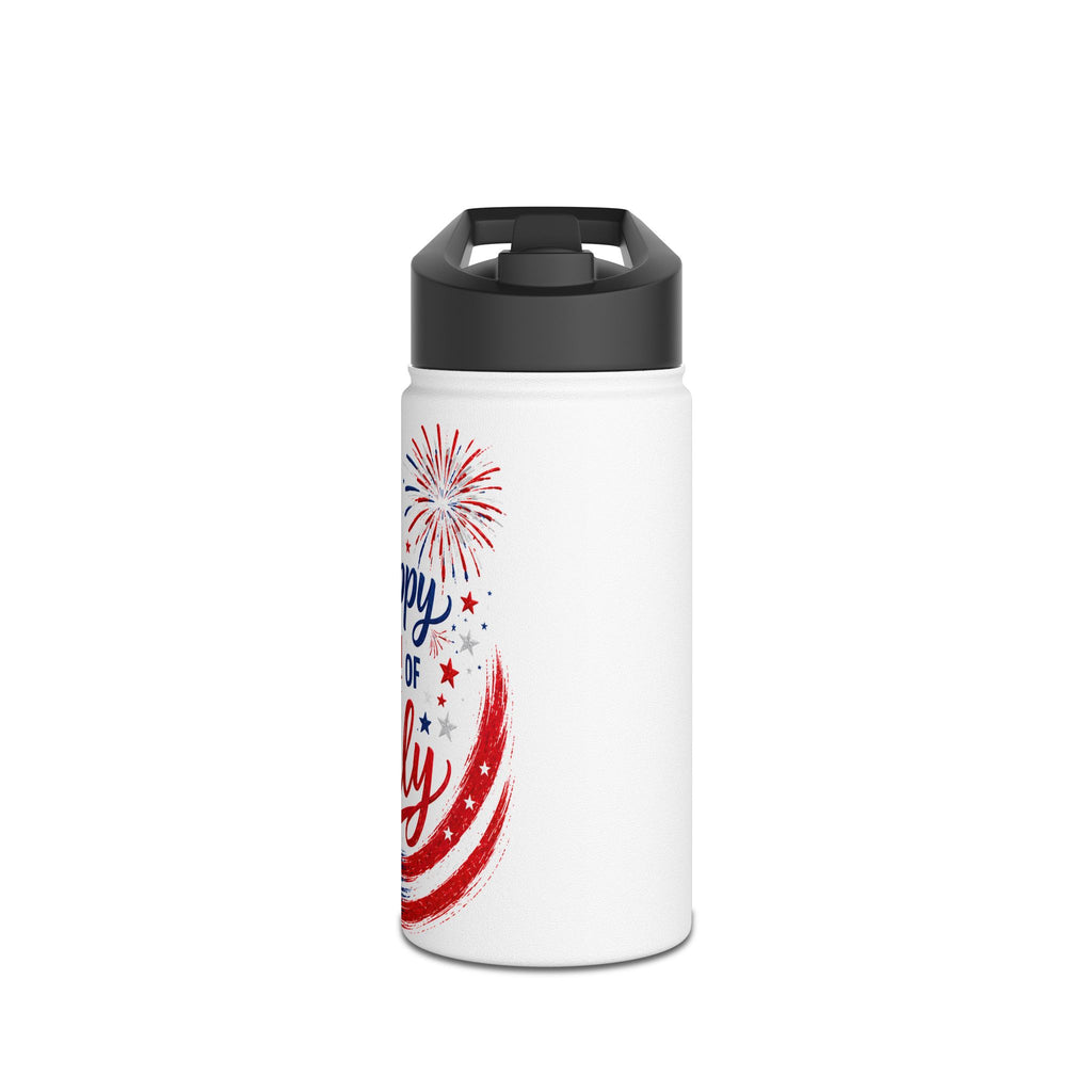 Happy Fourth of July Stainless Steel Water Bottle | Patriotic Fireworks